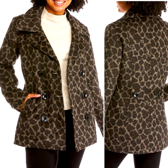 Me Jane Jackets & Blazers - 🎉HP🎉 Me Jane Leopard Cheetah Peacoat Pea Coat